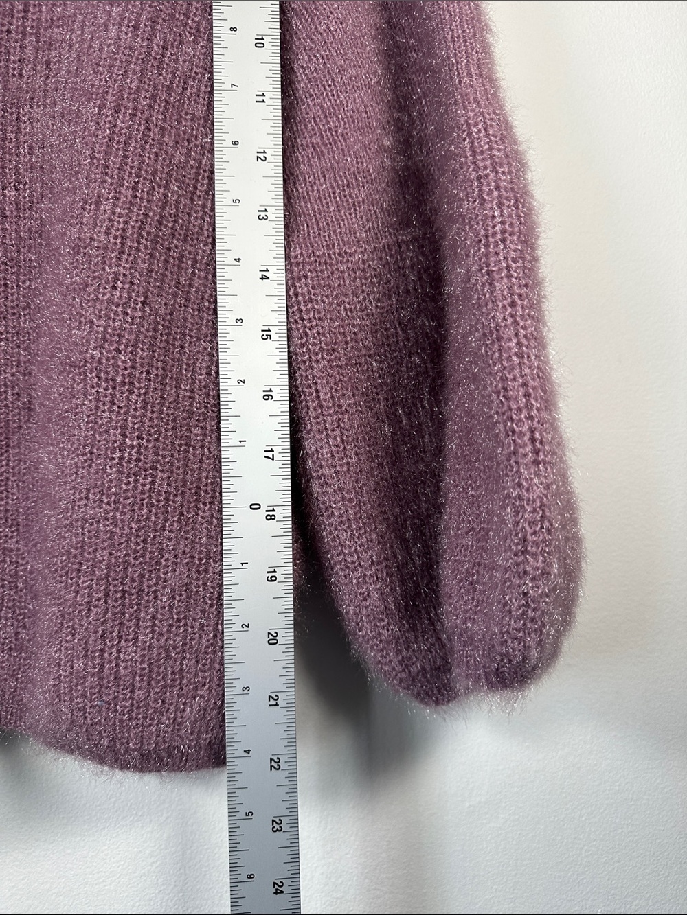 Lisa and Rose Balloon Sleeve Sweater Cardigan Mauve Knit V-Neck Size M Cozy Soft - Picture 11 of 12